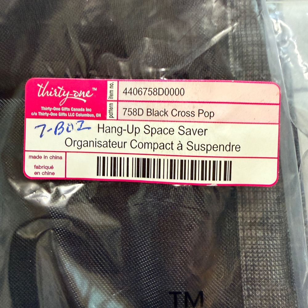 Thirty-One Hang-Up Space Saver & Activity Organizer Black Cross Pop Set 758D - Picture 5 of 7
